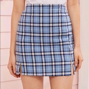 *NWT* Romwe Plaid Mini Skirt